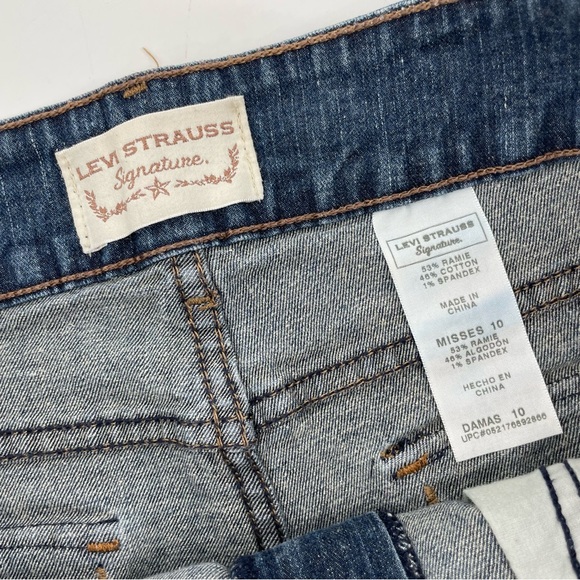 Levi Strauss Signature Womens Jean Shorts Blue Denim Misses 10 - Picture 5 of 5